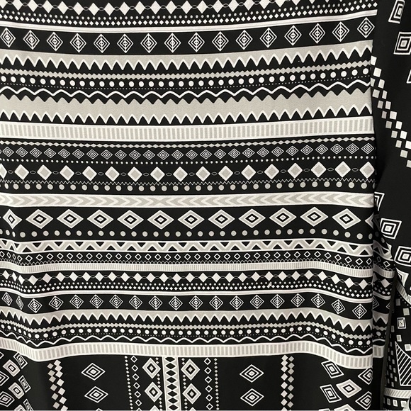 Beige by eci Black and White Print 3/4 Length Sleeves Shift Dress Size 12 - Picture 3 of 7